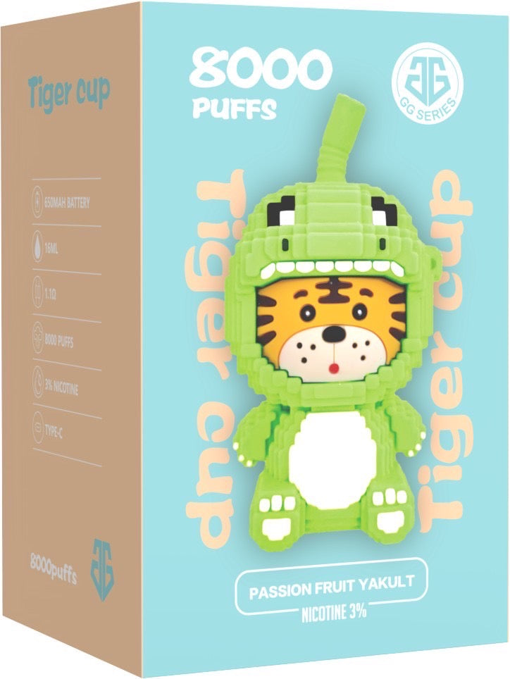 พอตใช้แล้วทิ้ง  GG TIGER CUP - 8000 คำ ราคาส่ง