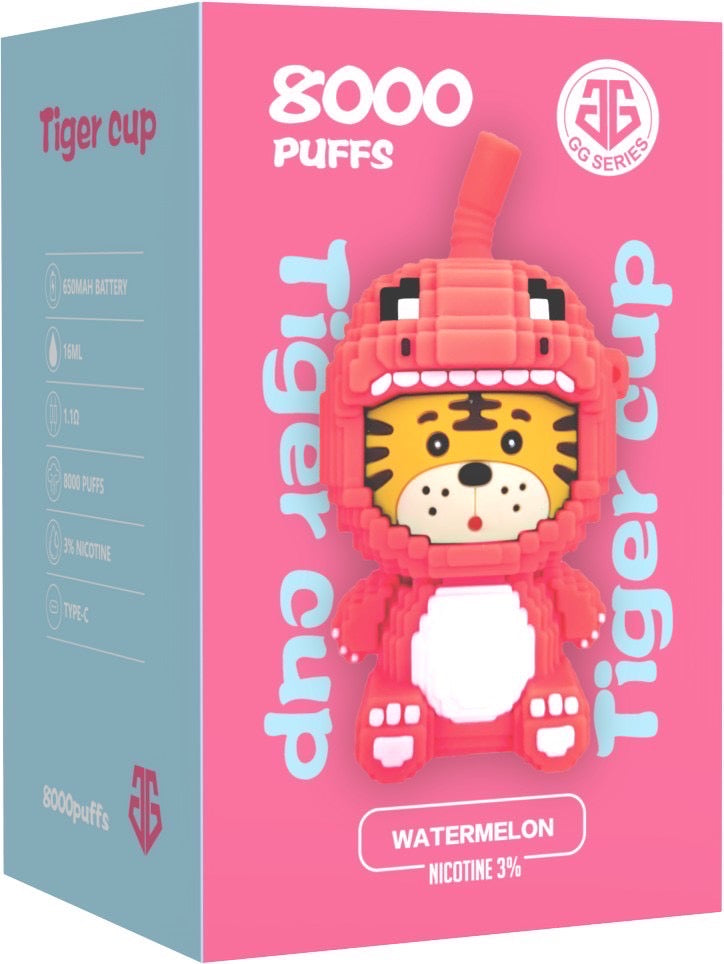 พอตใช้แล้วทิ้ง  GG TIGER CUP - 8000 คำ ราคาส่ง