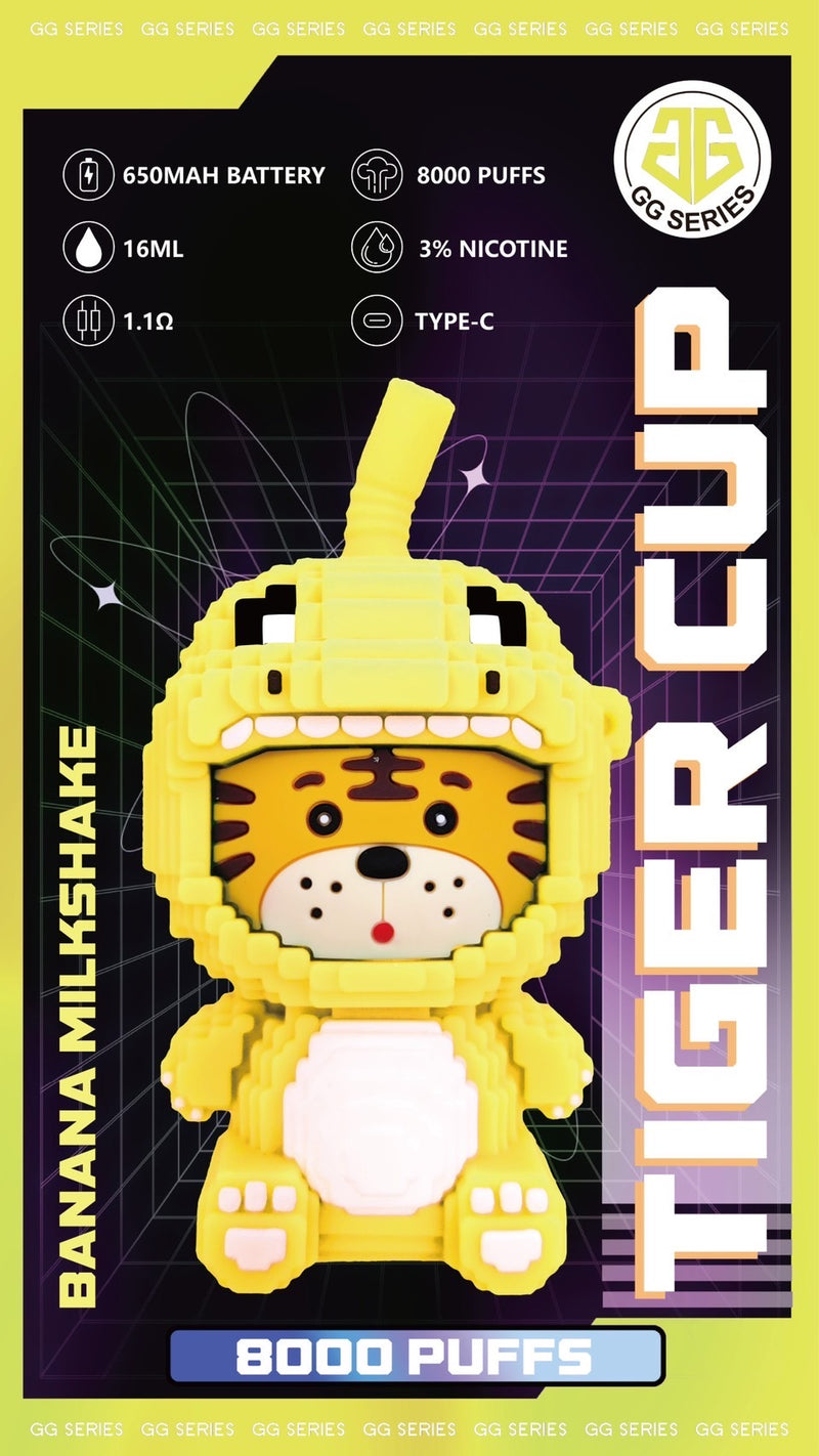 พอตใช้แล้วทิ้ง  GG TIGER CUP - 8000 คำ ราคาส่ง